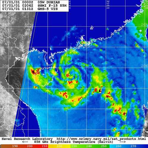 2001年7月1日上午10時的多頻微波衛星雲圖