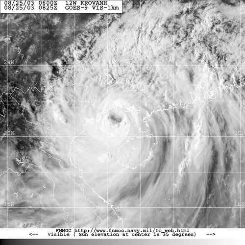 2003年8月25日下午4時25分的可見光衛星雲圖