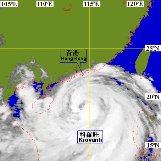 2003年8月24日上午10時30分的紅外線衛星雲圖