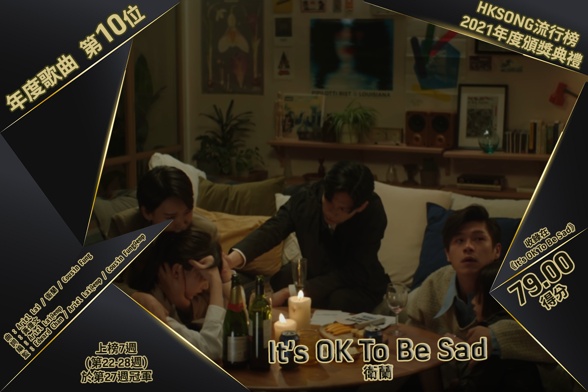 年度歌曲獎　第十位：It’s OK To Be Sad – 衛蘭  (收錄在《It’s OK To Be Sad》) 得分 － 79.00